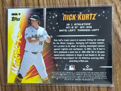 2025 Bowman Chrome Nick Kurtz Meteoric Rise RC #MR-7 Mojo
