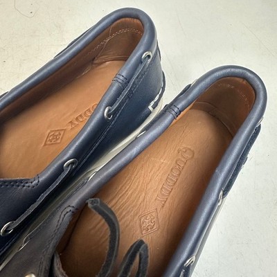 NWOT Quoddy Men\'s Head Boat Shoe Moccasin Navy Blue Handsewn Maine USA 12 D NWOT Quoddy Men main image 3