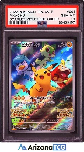 Pokemon 2022 Pikachu 001 Promo Scarlet/Violet Pre-Order Japanese GEM MINT PSA 10