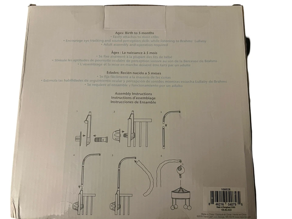 TREND LAB MUSICAL BEBÉ MÓVIL PARA CUNA ELEFANTES NUEVO DISEÑO CÍRCULOS Foto 3 de 3