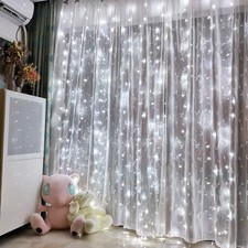 Honche Led Curtain String Lights with Remote for Bedroom Wedding Party Festiv...