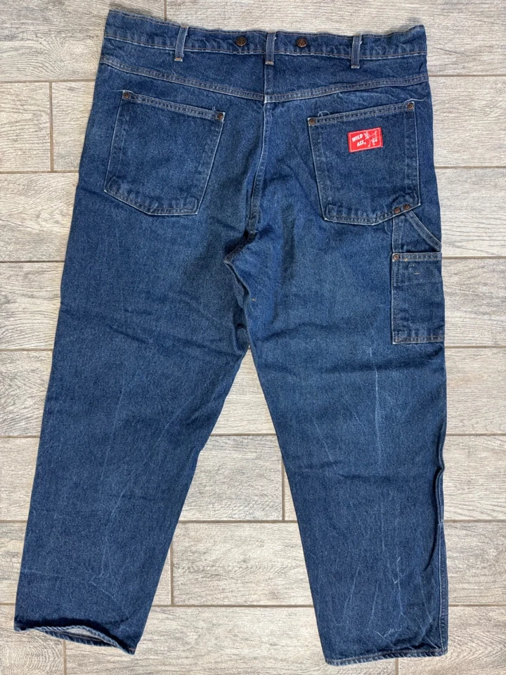 Wild Ass dbl knee logger blue jeans w/suspender buttons made in usa 42x32(42x30) - Image 2 of 4