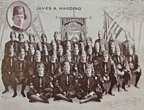 Shriners Freemasons India Temple Oklahoma City Card James Harding AAONMS 1910-20