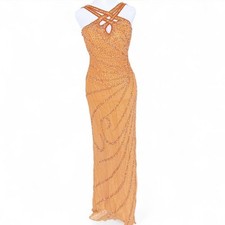 Vintage Orange beaded gown Brand: Scala  #han...
