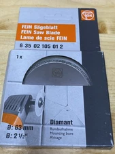 Fein Diamond Saw Blade 63mm / 2 1/2" dia Round Mounting Hole Marble / Plaster