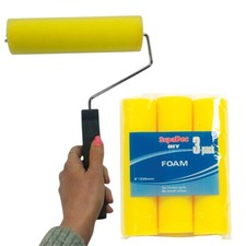 9 Inch Foam Paint Roller With Frame & 3 Foam Refills For Interior Paint Emulsion