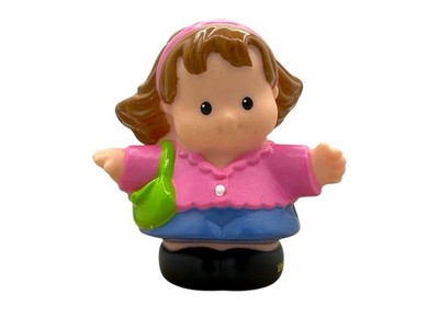2009 Little People Mom Woman Lady Green Purse Pink Shirt Headband Brown Hair