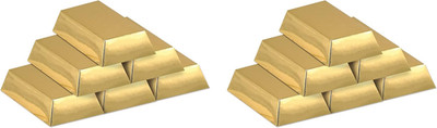12 Piece Shiny Gold Bar Paper Favor Treat Boxes for Pirate Theme Birthday Party