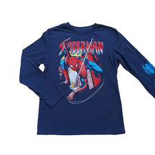 Marvel Spider-Man Boys Graphic Long Sleeve T Shirt M 8 Navy Blue