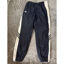 Adidas Vintage 2003 Blue White Striped Track Pants Mesh Lined Mens XL 32x32.