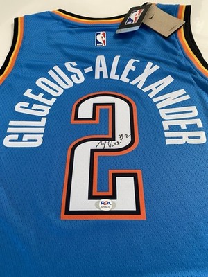    Shai Gilgeous-Alexander hand signed OKC Thunder  Jersey, PSA COA!   