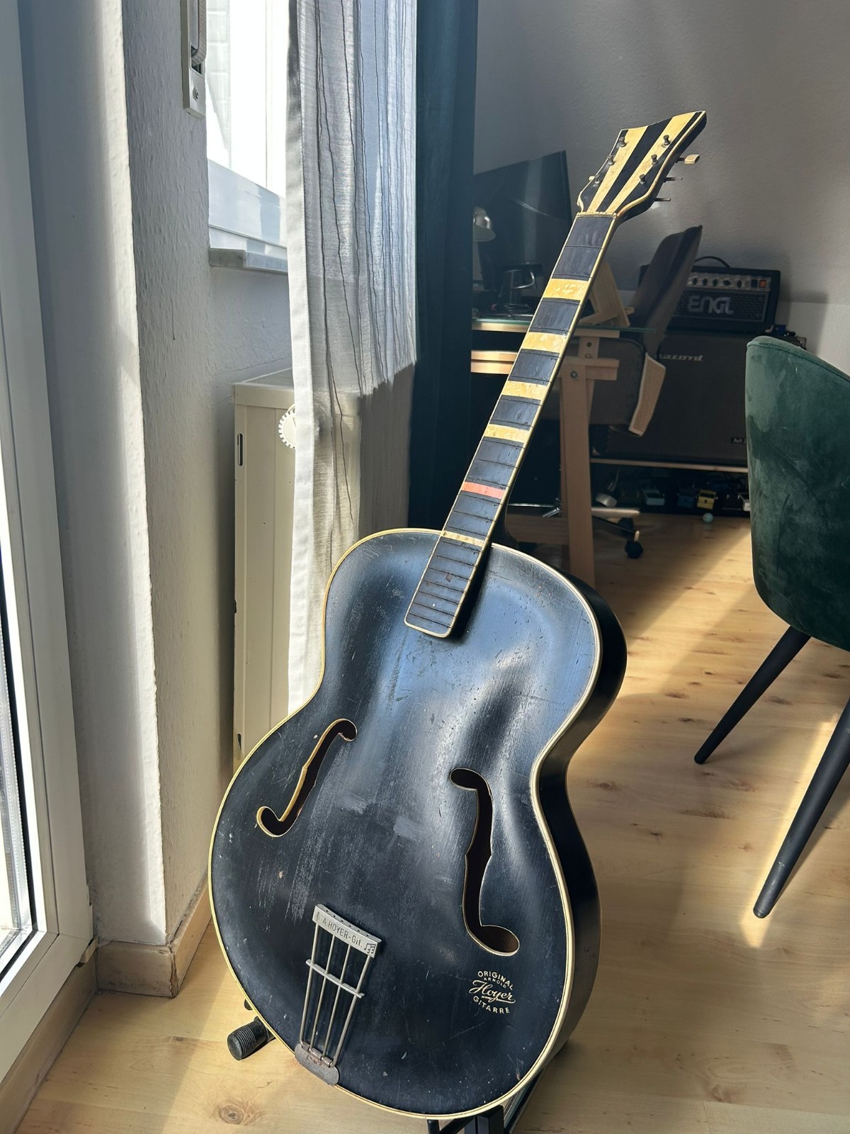 Hoyer Hollowbody Guitar Project + Case Solidwood Carved