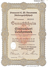Browar C. W. Naumann AG, Leipzig-Plagwitz Schein 100 RM 1933