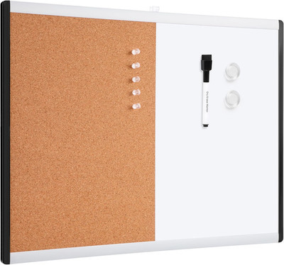 Magnetic Dry Erase Whiteboard & Cork Board Combo, Double-Sided, Lightweight, Eas