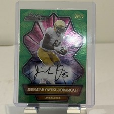 2021 Wild Card /75 Jeremiah Owusu-Koramoah Rookie Alumination #ABCA auto. rookie card picture