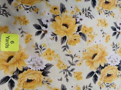 6 yards vintage floral reproduction cotton free ship MDG Flat fold
