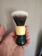 Restored Vintage Ever Ready Shave Brush New 24mm Synthetic Knot Green And Cream