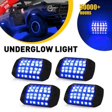 Blue 36-LED Rock Lights 4 Pods - Waterproof LED Underglow Underbody Glow Lamp