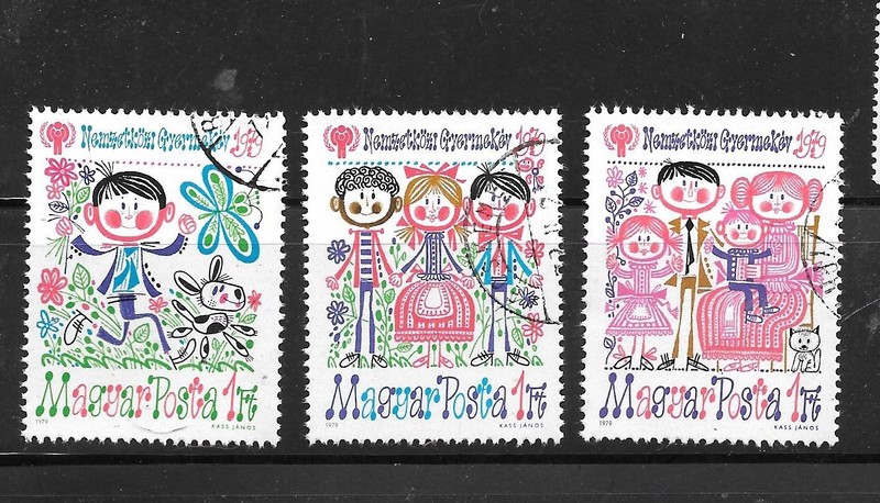 HUNGARY SC#3335-7 1979 CHILDREN'S DRAWINGS CTO USED XF PICTORIAL STAMP SET