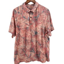 Tommy Bahama IslandZone Polo Mens XL Palm Leaf Tropical Textured Resort Golf