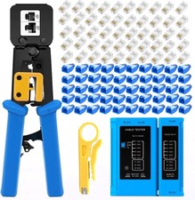 rj45 Crimping Tool for Cat6 Cat5e Cat5, Sturdy Crimper for rj45 rj12/11 Pass-Thr