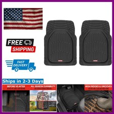 Universal Fit Deep Dish Black Rubber Floor Mats - Trimmable For Cars And Suvs Universal Fit Deep Dish Black Rubber Floor Mats - Trimmable For Cars And Suvs