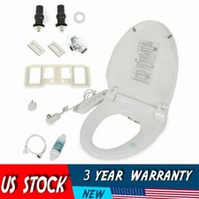 Smart Bidet Toilet Seat Cleaning 2 Nozzle  Air Dryer  Heated Seat Easy-Install