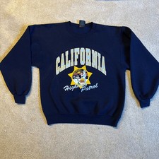 Vtg. CHP California Highway Patrol Crewneck Sweater Soffe Fleece Tag Medium