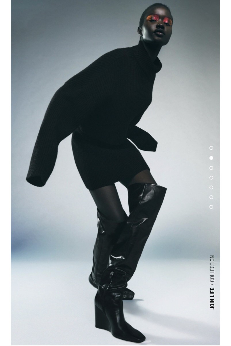 NWT ZARA WOMEN'S OVER-THE-KNEE BOOTS WITH WEDGE HEEL US 8 EU 39