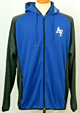 US Air Force USAF Blue sweatshirt Colosseum Hoodie fleece Full Zip Jacket Mens L