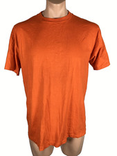 90s Vintage Short Sleeve Shirt Heavyweight Jerzees Orange Blank USA Made L 50/50