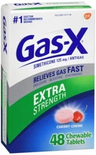 Gas-X Extra Strength Chewable Gas Relief Tablets with Simethicone 125 mg, #48
