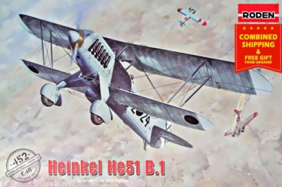 Roden 452 - 1/48 - Heinkel He.51 B.1 German Fighter 1930's plastic model kit