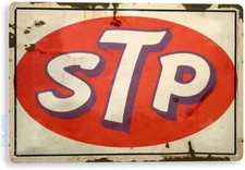 Tin Metal Sign STP Motor Oil Gas Oil Garage Auto Shop Rustic Decor 12x16