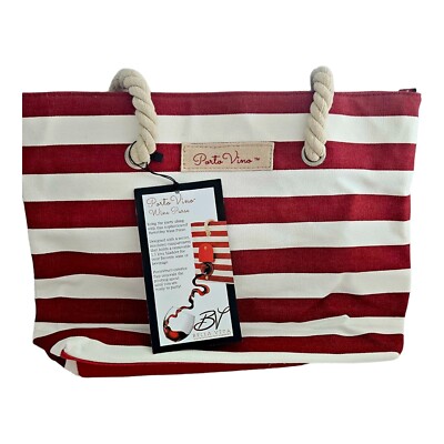 Porto Vino Wine Beach Bag. Hidden Spout & Dispenser Flask. Holds 1.5 Liters. NWT