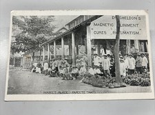 VINTAGE POSTCARD POST CARD MAIL STAMP ART MARKET PLACE PAPEETE TAHITI 1900s