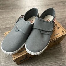 NIB Cienta Single Strap Grey Hook Loop Shoes US Little Kids 10.5