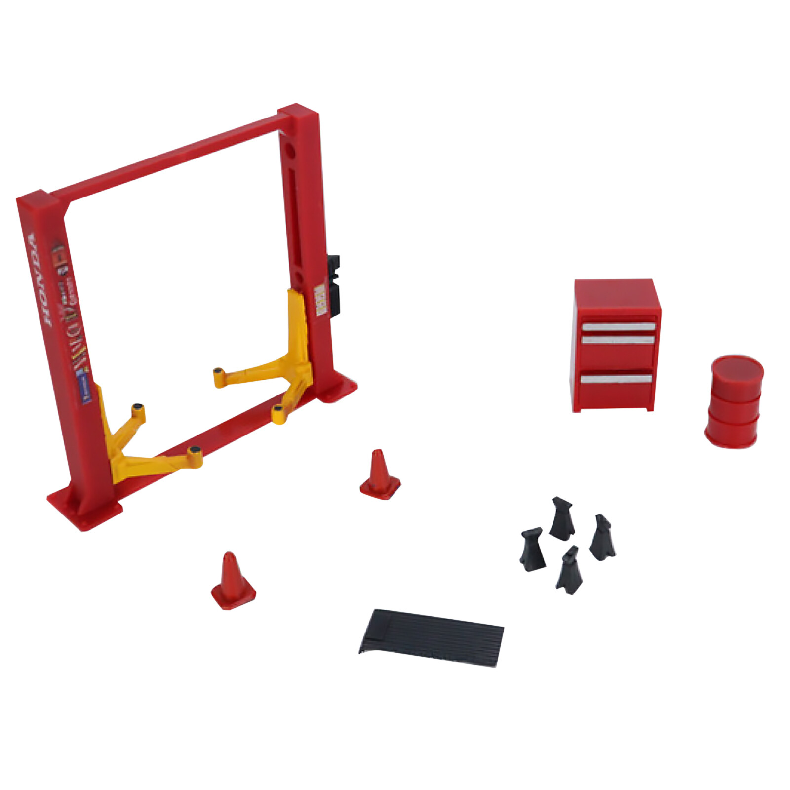 12Pcs 1/64 Model Car Display Garage Hand-Painted Maintenance Tools Die-Cast