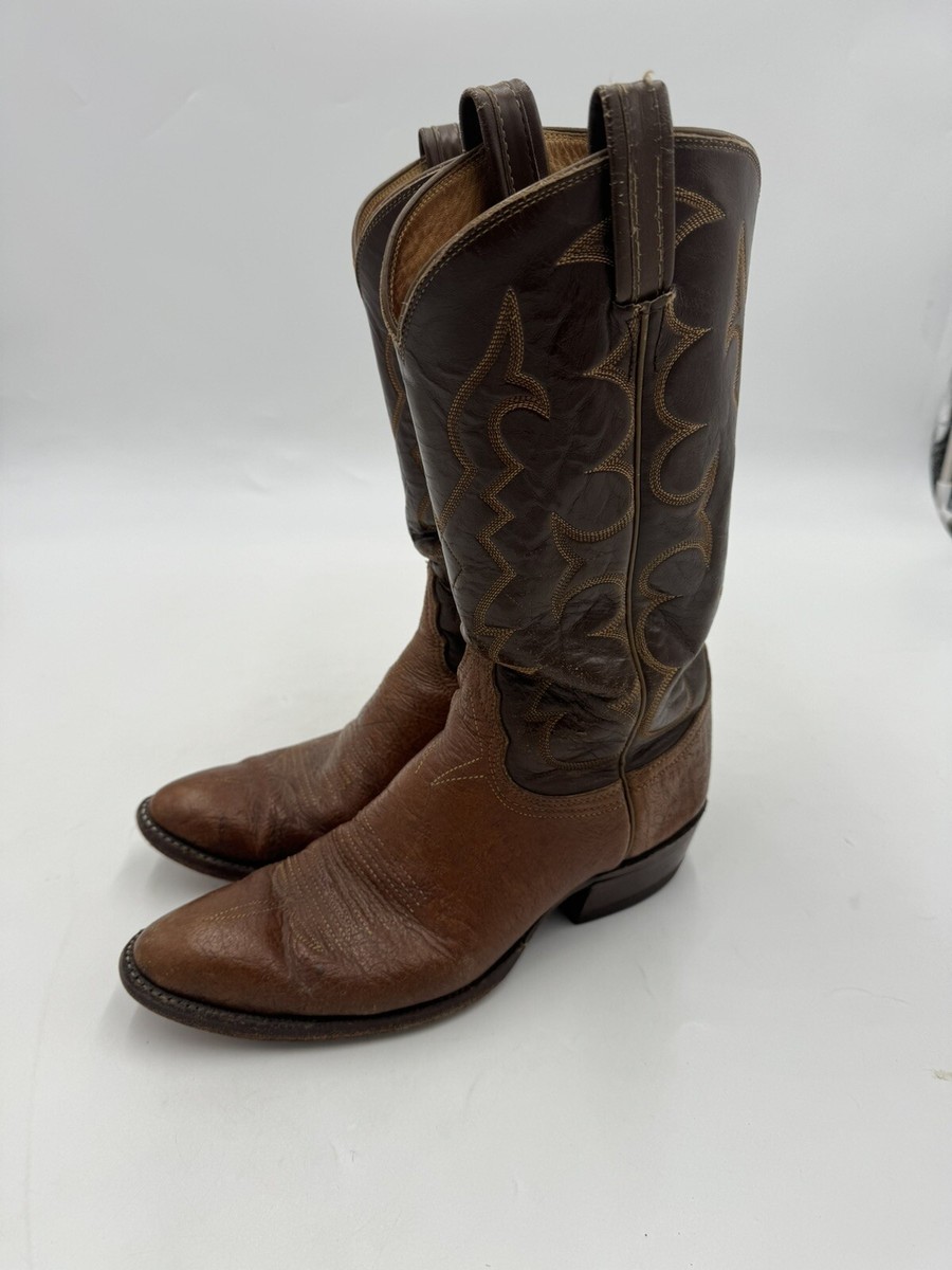 VTG Tony Lama 8052 Brown Cowhide Leather Boots Mens 9.5B  display picture 1