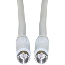 Steren 100ft RG59 Low-Loss Coaxial Cable "F" connectors, TV, DVD, & more - White