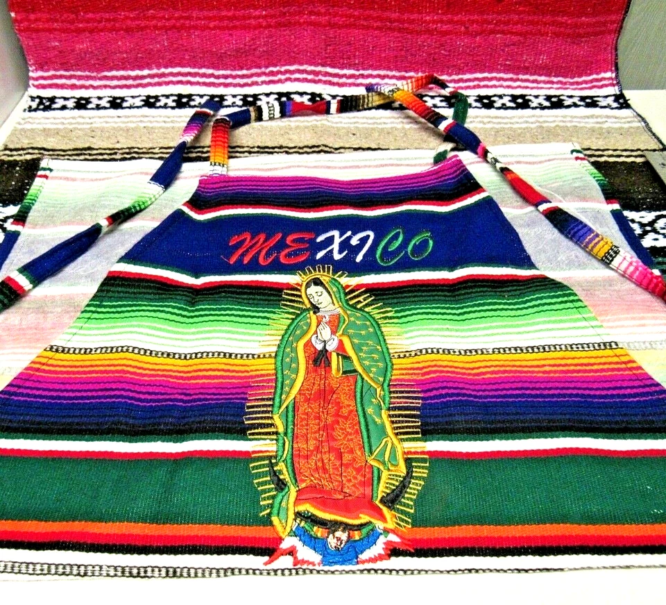 Mexican Lady of the Guadalupe Virgin Mary Adult Sarape Apron - Image 3 of 3