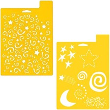 Two Shooting Stars Starry Night Cosmos Universe Stencils Template, Size 7" x 10"