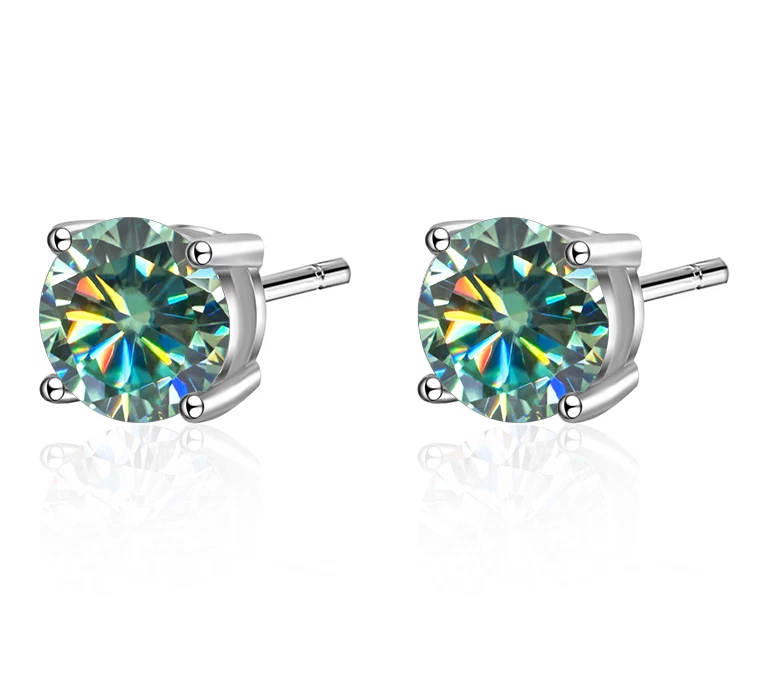 Classic Four Claw 1/2/4/6CT Moissanite 925 Silver Stud Earrings D VVS1 With GRA - Image 4 of 4