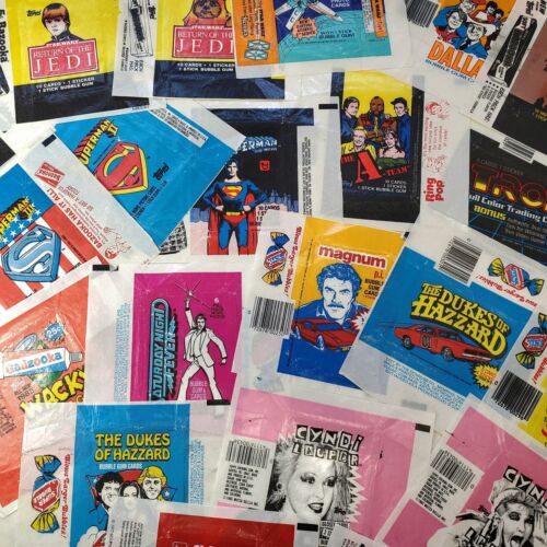 1970's 1980's  Gum Wrappers Lot of 36 Movies TV Music Pop Culture Topps Donruss - Picture 1 of 12