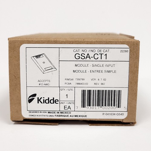 Kidde GSA-CT1 Single Input Fire Module, Analog Addressable UL/ULC Listed - Picture 9 of 9