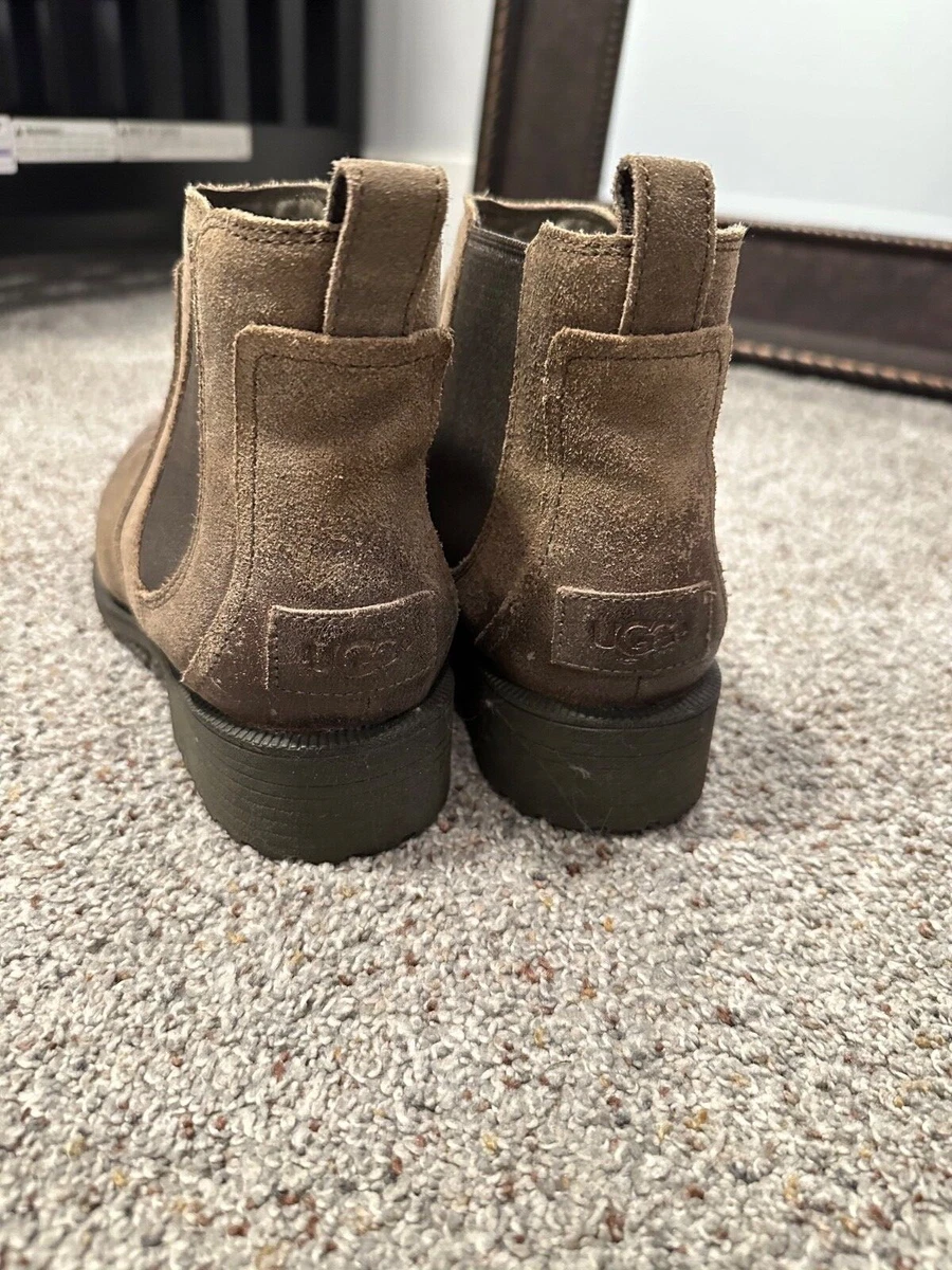 UGG Bonham II Brown Suede Leather Chelsea Ankle Boots Womens US