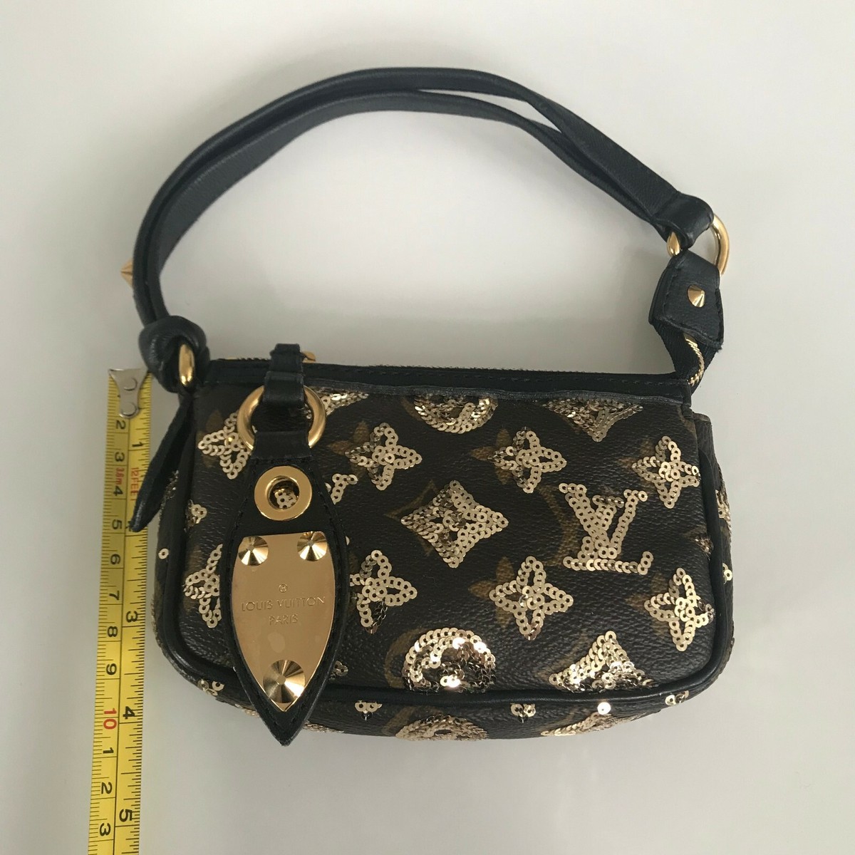 RARE Louis Vuitton Gold sequins sequin monogram eclipse mini