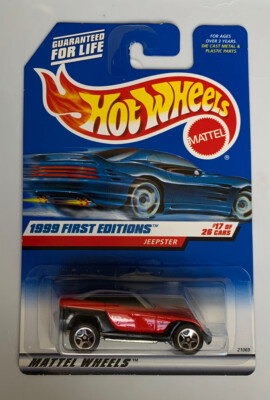 Hot Wheels 1999 First Editions Jeepster 17/26 Diecast Red 5 Point Rims New