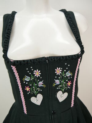 Landhaus C&A schwarz Baumwolle mit Balkonett tolles Dirndl ohne Schürze 