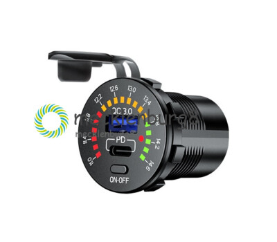 NEW 12V Quick Charge 3.0 USB SUV Car Charger Waterproof 18W Type C PD Outlet LED